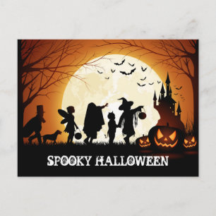 Carte Postale Joyeux Halloween Trick ou traiter les enfants