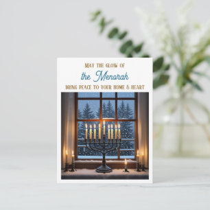 Carte Postale Joyeux Hanukkah Que la lueur de la Menorah