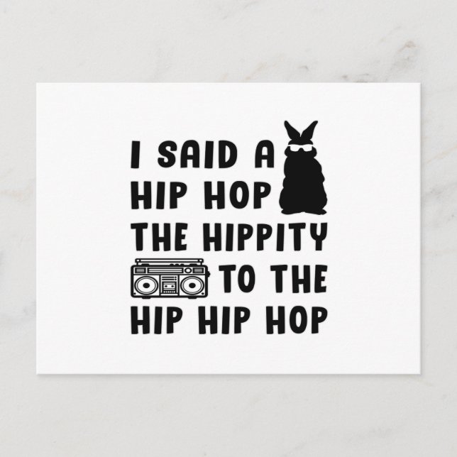Carte Postale Joyeux Hip hop de Pâques Bunny Pâques Drôle Idée c (Devant)