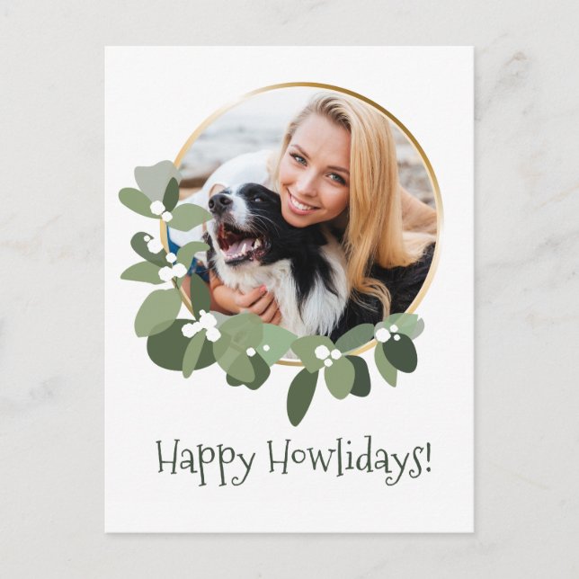 Carte Postale Joyeux Howlidays Chien vacances sur mesure (Devant)