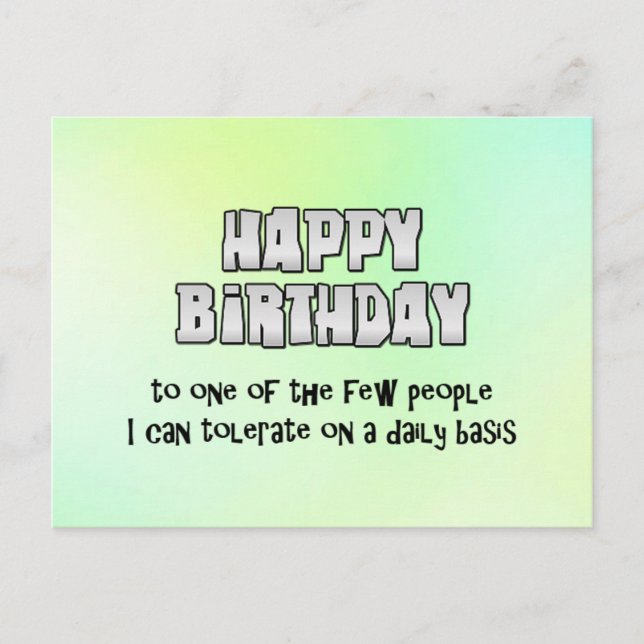 Carte Postale Joyeux humour d'anniversaire (Devant)