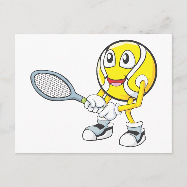 Carte Postale Joyeux joueur de tennis (Devant)