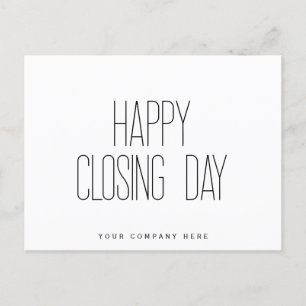 Carte Postale Joyeux jour de fermeture Immobilier