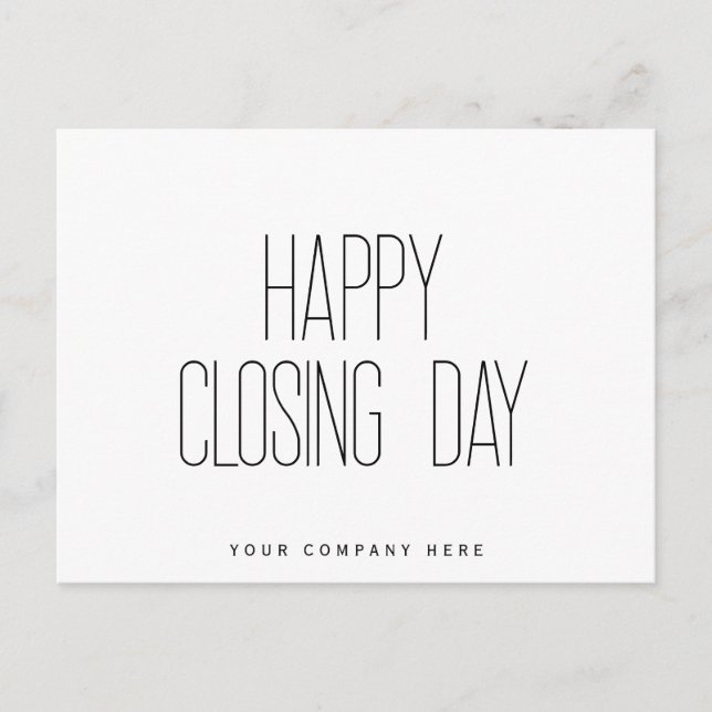 Carte Postale Joyeux jour de fermeture Immobilier (Devant)