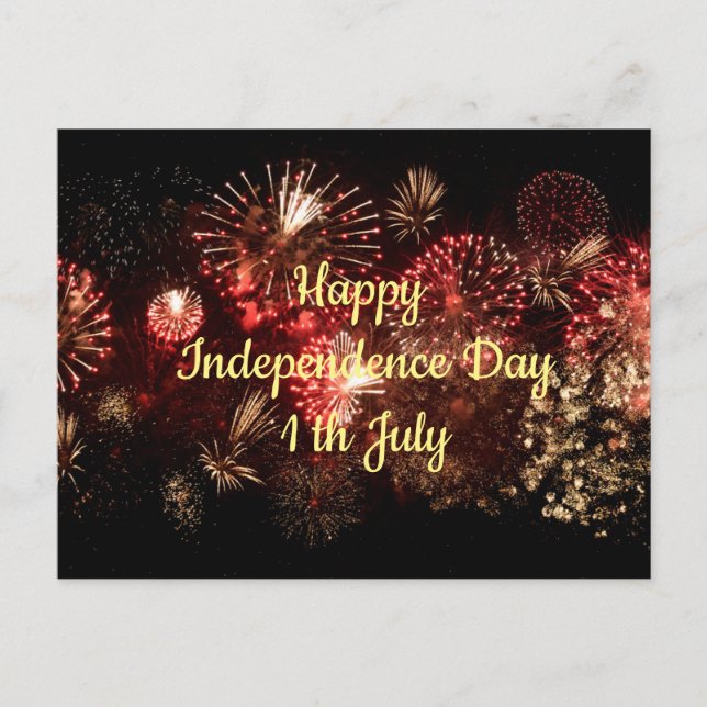 Carte Postale Joyeux Jour de l'Indépendance 1er juillet (Devant)