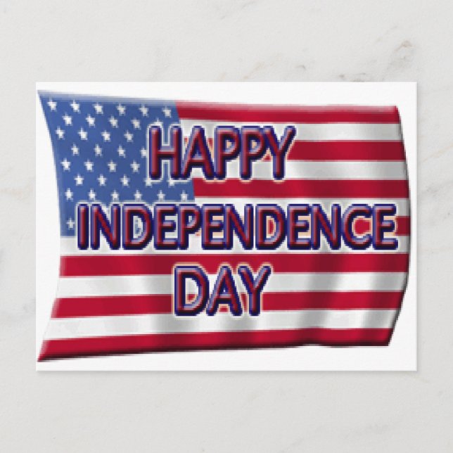 Carte Postale Joyeux Jour de l'Indépendance avec le drapeau amér (Devant)