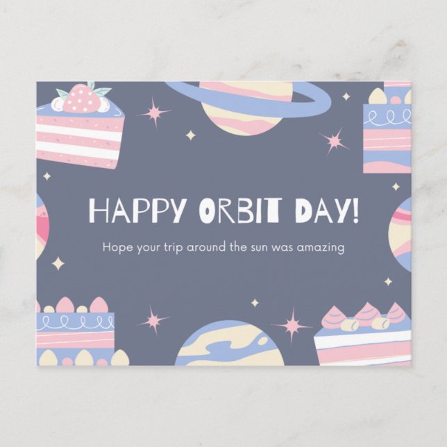 Carte Postale Joyeux Jour de l'Orbite ! (Devant)