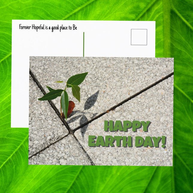 Carte Postale Joyeux Jour des terres Arbre semis Nouvelle croiss (Créateur téléchargé)