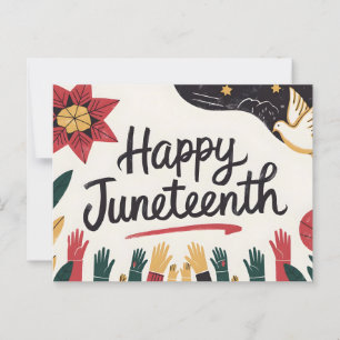 Carte Postale Joyeux Junetten Colorful Freedom Day Design