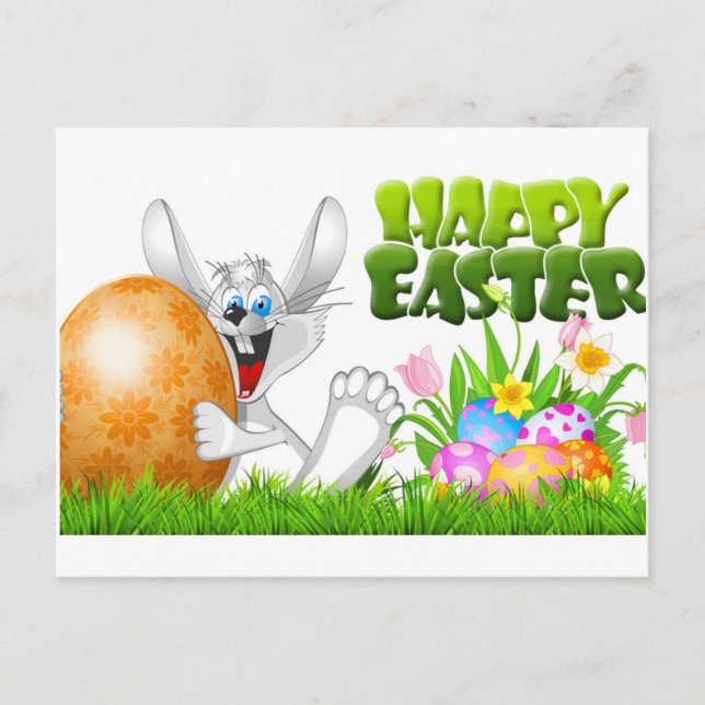 Carte Postale Joyeux lapin de Pâques (Devant)