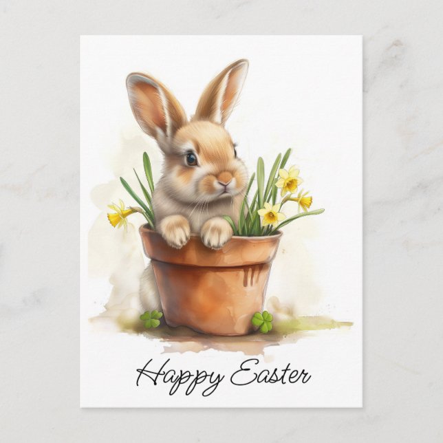 Carte Postale Joyeux Lapin de Pâques (Devant)