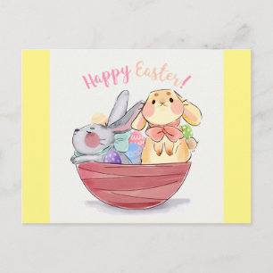Carte Postale Joyeux lapins de Pâques