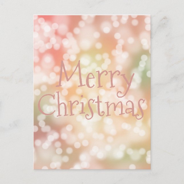 Carte postale Joyeux livre rose Noël lumières étin (Devant)