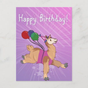 Carte Postale Joyeux Llama d'anniversaire !