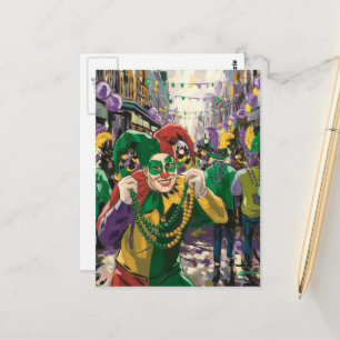 Carte Postale Joyeux Mardi Gras Jester