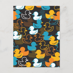 Carte Postale Joyeux Motif nager une patte de canards