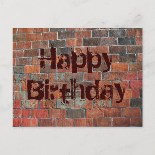 Carte Postale Joyeux mur en brique d'anniversaire