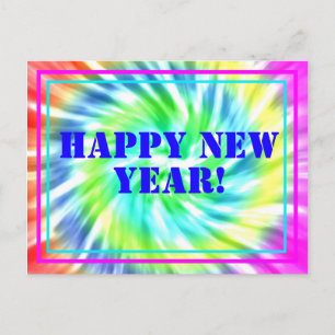 Carte postale Joyeux New Year Tie Dye