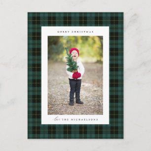 Carte Postale Joyeux Noël à carreaux AJOUTEZ VOTRE PHOTO DE FA