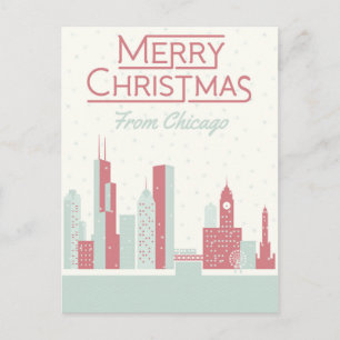 Carte Postale Joyeux Noël à Chicago