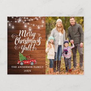 Carte Postale Joyeux Noël à tous Lumières de Photo Camion en Bo