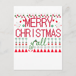 Carte Postale Joyeux Noël à tous, pull moche