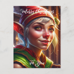 Carte Postale Joyeux Noël à vous   Elfe mignon