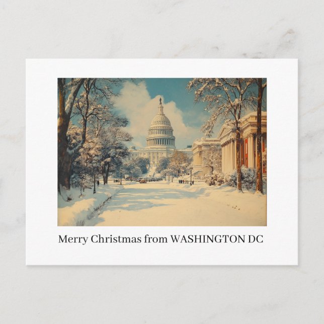 Carte postale Joyeux Noël à Washington DC (Devant)