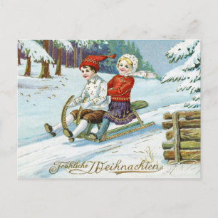 Carte Postale Joyeux Noël allemand vintage Frohe Weinachten