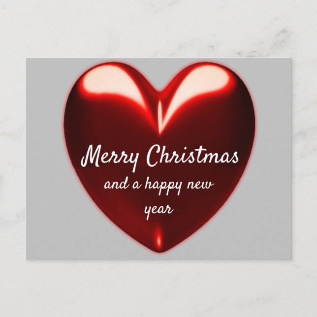 Carte Postale Joyeux Noël Amour coeur (Devant)