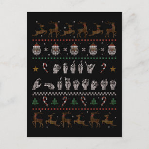 Carte Postale Joyeux Noël - ASL American Sign Language II