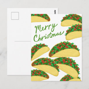 Carte Postale JOYEUX NOËL Avalanche de tacos Délicieuses Fêtes