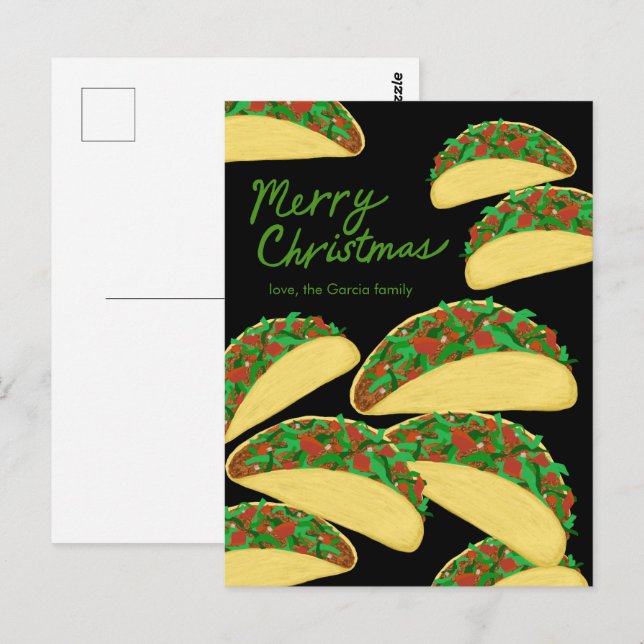 Carte Postale JOYEUX NOËL Avalanche de tacos Délicieux sur mesur (Devant / Derrière)