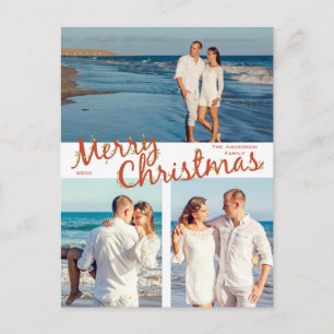 Carte Postale Joyeux Noël avec houx taillé 3 Photo Fêtes