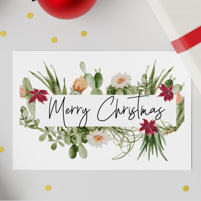 Carte Postale Joyeux Noël Cactus Plante grasse Sud-Ouest (Créateur téléchargé)