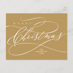 Carte Postale Joyeux Noël, Calligraphie de vœux de saison Pos