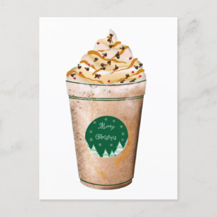Carte Postale Joyeux Noël Caramel au lait avec saupoudrage