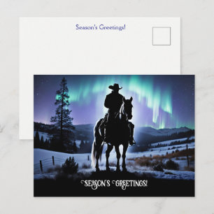 Carte Postale Joyeux Noël Country Western Cowboy Saisons