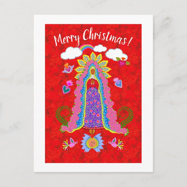 Carte Postale Joyeux Noël Dame de Guadalupe  (Devant)