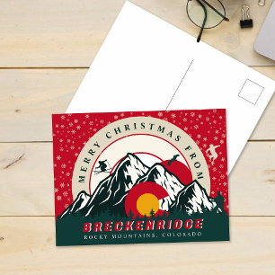 Carte Postale Joyeux Noël De Breckenridge Colorado Skiing