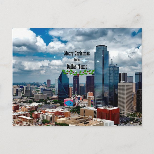 Carte Postale Joyeux Noël de Dallas, Texas (Devant)