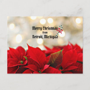 Carte Postale Joyeux Noël de Detroit, Michigan