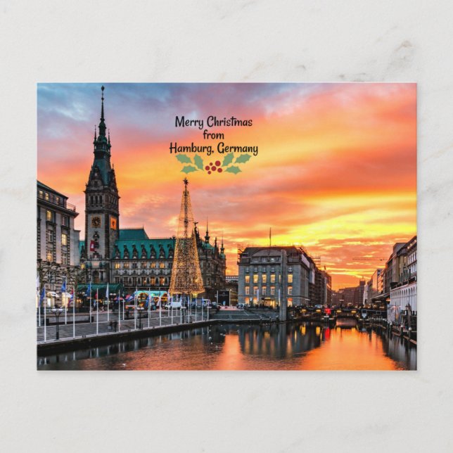 Carte Postale Joyeux Noël de Hambourg, Allemagne (Devant)