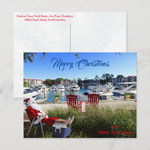 Carte Postale Joyeux Noël de Hilton Head SC Harbour Town