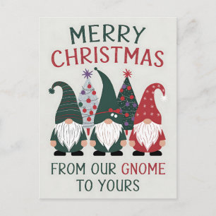 Carte Postale Joyeux Noël de notre gnome au vôtre Xmas