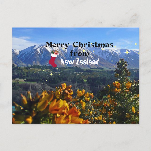 Carte Postale Joyeux Noël de Nouvelle-Zélande (Devant)