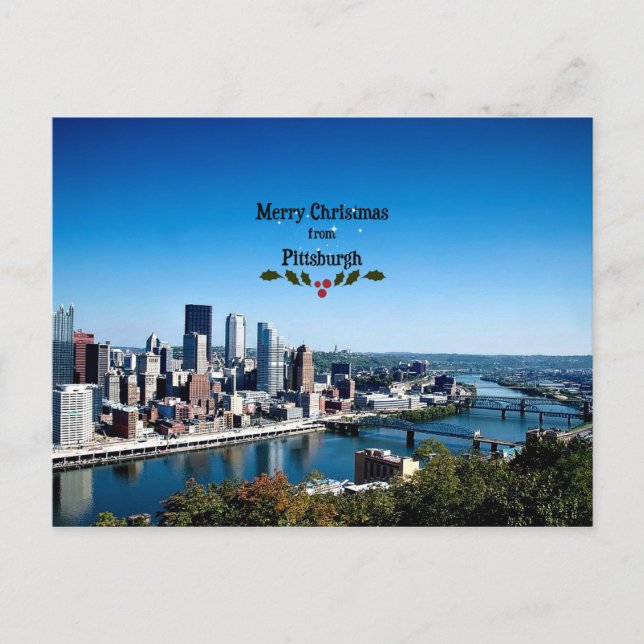 Carte Postale Joyeux Noël de Pittsburgh (Devant)