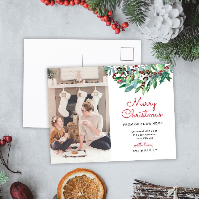 Carte Postale Joyeux Noël de verdure Faire-part photo (Créateur téléchargé)