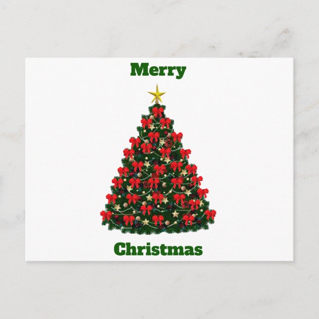 Carte postale Joyeux Noël décoré Arbre (Devant)