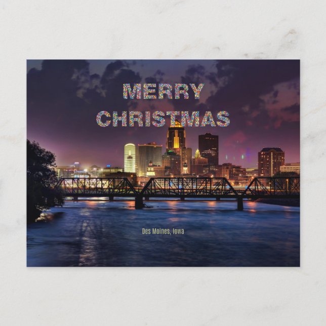 Carte Postale Joyeux Noël depuis Des Moines (Devant)